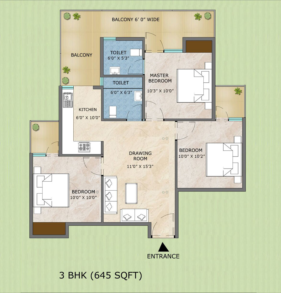 3bhk Floor Type - C